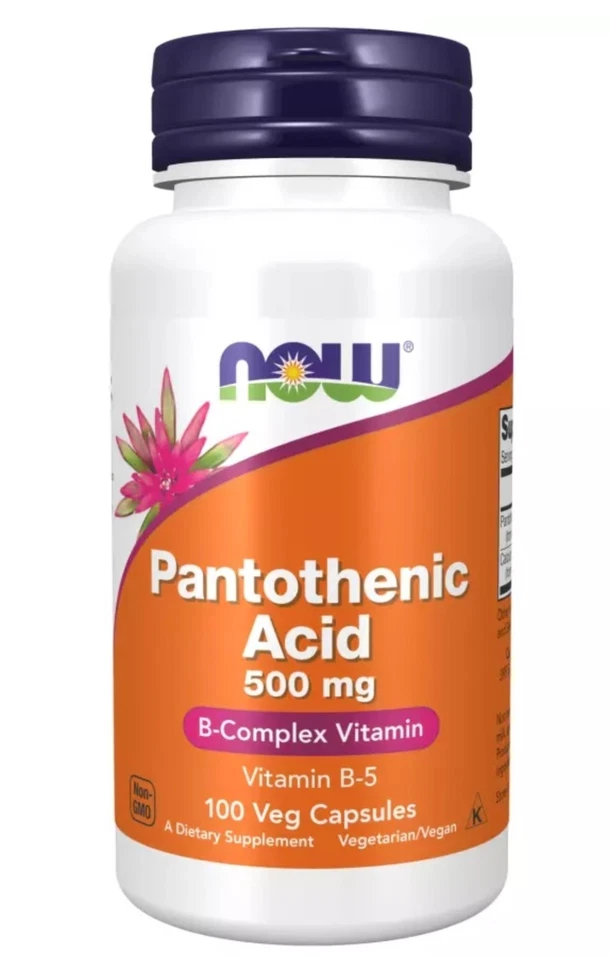 Now Foods ÁCIDO PANTOTÉNICO 500 mg 100 cápsulas complejo vitamina B-5 B 27/05EXP Foto 1 de 1