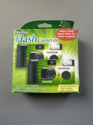 2 Pack Fuji Disposable Camera Quick Snap Flash 400 35mm 27 Exposure Exp 11/2025 - Image 1 of 3