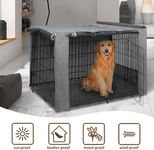 HiCaptain Breathable Dog Crate Kennel Cover 42" Durable Heavy Duty Dual Zippered - Picture 1 of 2