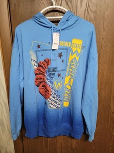 Golden State Warriors Graphic Pullover Hoodie Sweatshirt Blue Size Adult XL NWT - Picture 1 of 8