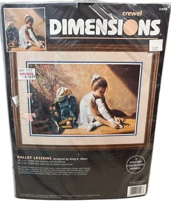 Dimensions Crewel Ballet Lessons #1498 Kit de agujas por Greg K. Olsen 18"x12" Foto 1 de 4