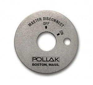 ON OFF Aluminum Face Plate for Keyed Master Disconnect Switch Pollak 51-322 - Picture 1 of 2