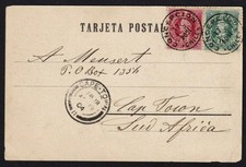S1357-CILE-CHILE, CARTOLINA PLAZA INTENDENCIA, DA Concepción A Cape-Town, 1904