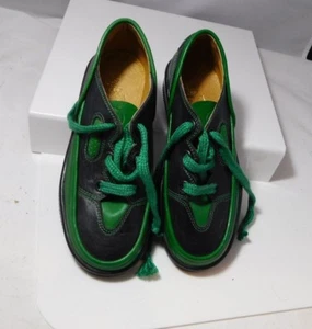 Blue and Green Leather Kids Lace up Oxford Zeta Shoes US 11 EU 28 UK 10 Portugal - Picture 1 of 7