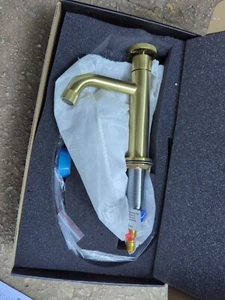 VIGO Gotham Single Hole Single-Handle Vessel Bathroom Faucet in Matte Gold - Picture 1 of 3