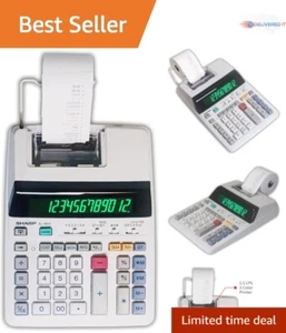 12-Digit Printing Calculator with Fluorescent Display for Office Use - Picture 1 of 7