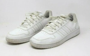 Adidas Hoops 2.0 White Sneakers Lace Up Shoes Mens 12 DB1085 029004 - Picture 1 of 8