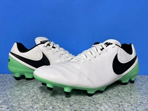 Botines Nike Tiempo Genio II Talla 11 Hombre Cuero FG 819213-010 Verde Electro - Imagen 1 de 7