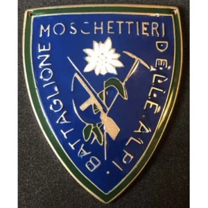 SCUDETTO DA BRACCIO BATTAGLIONE MOSCHETTIERI DELLE ALPI - RSI WW2 - Foto 1 di 2