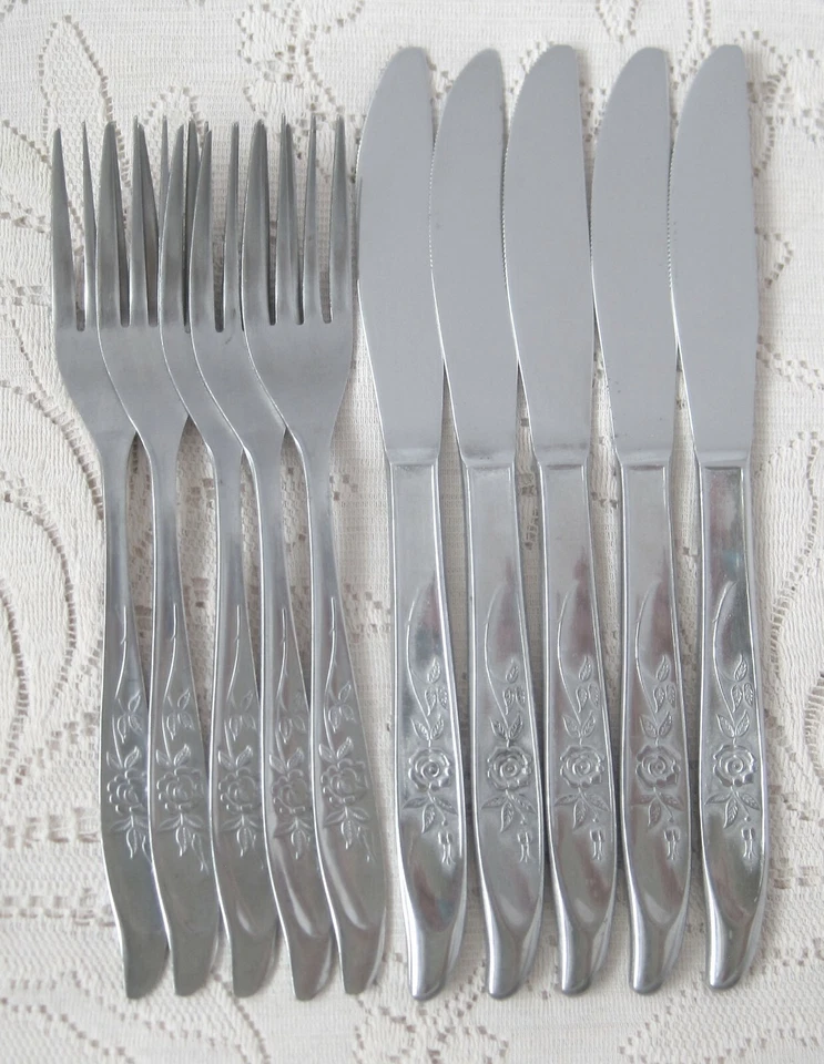 Cubiertos de acero inoxidable Silhouette vintage SST1 Foto 1 de 4