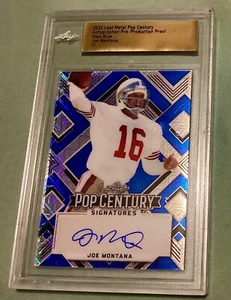 1/1 Joe Montana Autograph 2022 Leaf Auto 1 Of 1 49ers San Francisco SP MOJO BLUE - Picture 1 of 6
