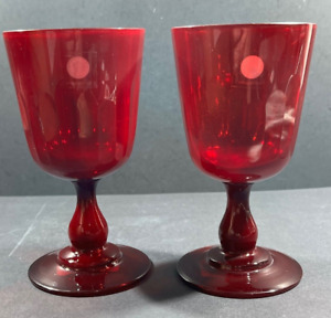 Set Of 2 Martha Stewart Collection 6" Ruby Red Goblets 8 oz New with Tags