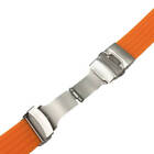 Orange Rubber Silicone Watch Band Strap Double Locking Black Pvd Steel Buckle