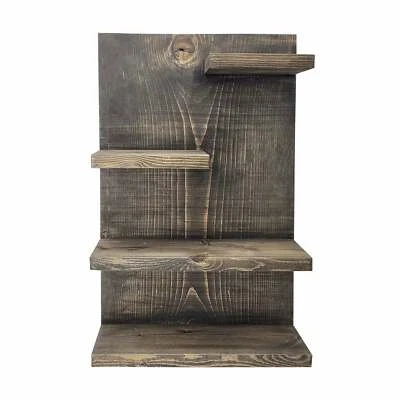 Estante de madera rústico montado en la pared moderno baño granja organizador  Foto 1 de 4