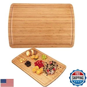 30" Extra Large Bamboo Cutting Boards for Kitchen, Wooden Chopping Board with - Picture 1 of 5