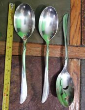 🔎LOT OF 3 MID CENTURY c1958 RADIANCE SILVERPLATE TABLE SERVING SPOONS 1 PIERCED