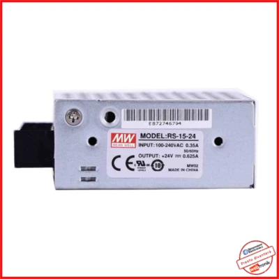 Alimentatore Trasformatore 24v RS-15-24 Mean Well Striscia Led 220v Power Supply - Immagine 1 di 4