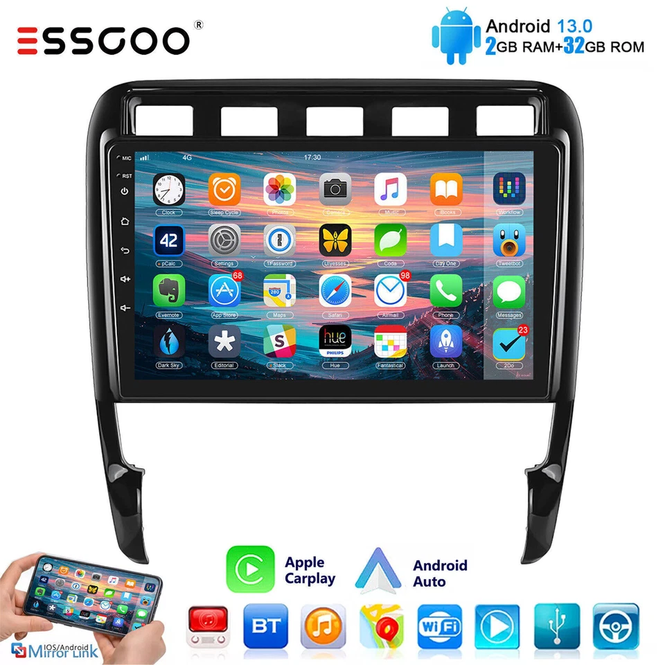 For Porsche Cayenne 2002-2010 Apple Carplay Android 13 Car Stereo Radio GPS Navi - Image 1 of 4