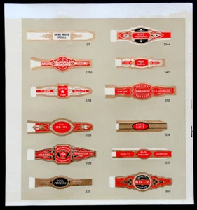 Vintage CIGAR BAND Uncut Embossed Label SAMPLE Sheet / TAMPA FLORIDA Ybor City - Picture 1 of 1
