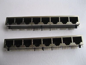 10 pcs Side Entry 8 Ports RJ45 Modular PCB Jack 59 8P LAN Connector 1x8 21.2mm - Picture 1 of 5
