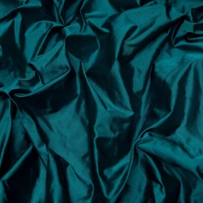 Teal Blue Tissue Taffeta, 100% Silk Fabric By The Yard, 44" Wide (TS-7317) - Image 1 of 3