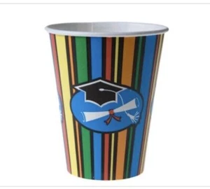 Graduation Stripes 9 Oz. Cups 8Ct - Picture 1 of 3