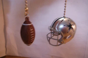 DALLAS COWBOYS CEILING FAN PULL CHAIN SET HELMET AND FOOTBALL  - Picture 1 of 3