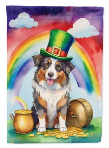 Australian Shepherd Saint Patrick's Day Flag - Picture 1 of 16
