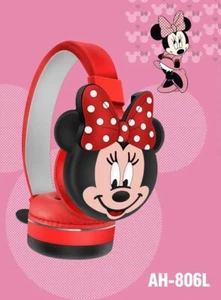 Auriculares inalámbricos de dibujos animados plegables Minnie Mickey Pokémon niños Bluetooth - Imagen 1 de 4