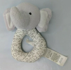 Precious First Carters Gray Elephant Ring Plush 5 In Terry Cloth Stuffed Animal - Picture 1 of 5