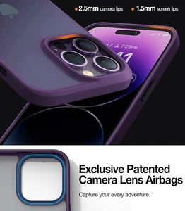 Torras iPhone 15 Pro case with MagSafe and customizable buttons, Purple Smoke - Photo 1 sur 6
