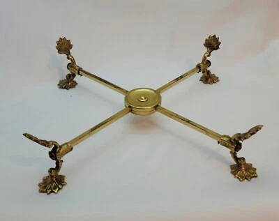 LARGE Vintage Brass Expandable Trivet Plant Holder Footed Ornate Holder - Image 1 of 4