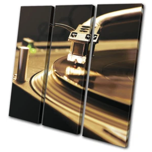 Turntable Decks Vinyl Stylus Music DJ Club TREBLE CANVAS WALL ART Picture Print - Picture 1 of 1