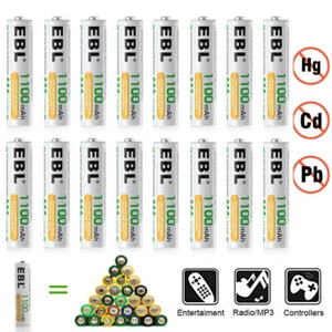 16X EBL AAA Akku Batterie Micro Ni-MH 1100mAh 1.2V Mignon Batteriebox für Kamera - Bild 1 von 13