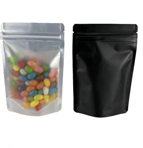 50Pcs Clear Front Stand up Mylar Bags Pouch Resealable Aluminum Foil Food Storag - Picture 1 of 12