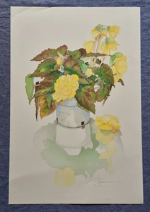 1989 GARY BUKOVNIK Pencil Signed "Reflective Begonia"Lithograph Edition # 1/225 - Picture 1 of 8