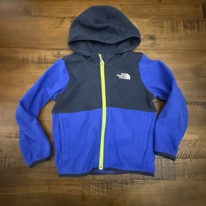 North face Color Block Blue Navy Full Zip Hooded Jacket Lightweight Size 4 - Picture 1 of 4