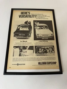 Framed Original Vintage 1967 Hillman Super Imp Magazine Advert Man Cave Wall Art - Picture 1 of 1
