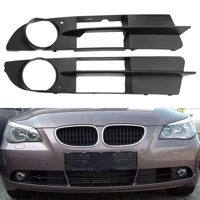 1 Pair Front Fog Light Grill OE#51117049243/44 ABS for 2003-2009 BMW E60 E61 - Image 1 of 4