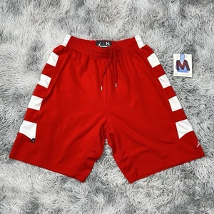 Nike Air Jordan Mens Medium Dri Fit Basketball Shorts Red/White Drawstring - Picture 1 of 9