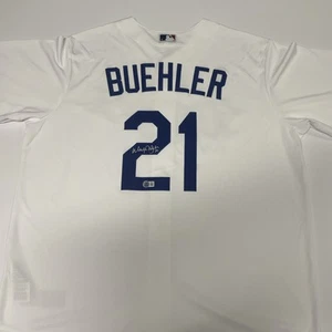 WALKER BUEHLER DODGERS 2X WS CHAMP SIGNED NIKE JERSEY BECKETT 2W272901 - Picture 1 of 5