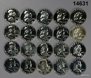 ROLL OF 20 1963 PROOF FRANKLIN HALVES 90% SILVER CHOICE+ PROOFS!! #14631 - Picture 1 of 2