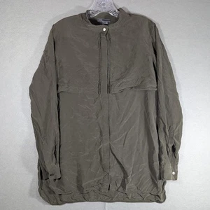 Vince Shirt Mens Large Silk Goodman V108710767 Lightweight Snap Front Outerwear - Picture 1 of 11