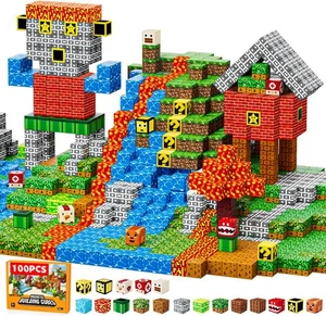 100PCS Minecraft Magnetic Blocks, Plumber's World, 2X Stronger Magnets, STEM - Picture 1 of 6
