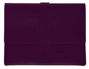 Cartera de cuero de vaca carpeta bolsillo mensajero maletín personalizado púrpura W109 - Imagen 1 de 5