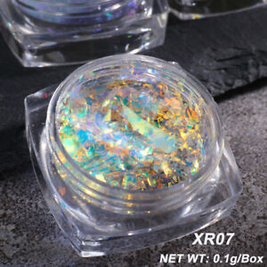 New Opal Nails Powder Holographic Glitter Iridescent Sequins Irregular Crystal