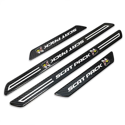 IPICK IMAGE Dodge Scat-Pack Real Carbon Fiber 4 Pcs Door Sill Kick Plates