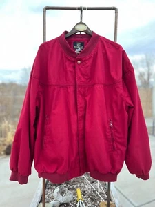 Vintage Haband Merlot Red Zip Up Bomber Lightweight Jacket 2XL  - Picture 1 of 9