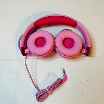 Kids wired headphones pink adjustable over-the-ear headphones with cord for kids - Image 1 of 4