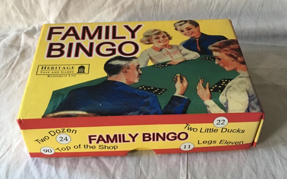 Heritage Toys & Games Vintage Retro Family Bingo Boxed Complete 1950s Style